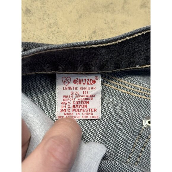 VTG 80s Womens Sz 10 PS Gitano Jeans Gray or Faded Black White Stitching - Picture 5 of 11